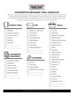 Essential Automotive Mechanic Tools List | PDF