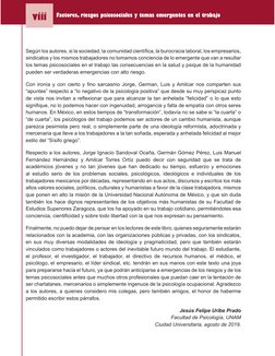 Factores, riesgos psicosociales y temas emergentes en el trabajo
viii
6HJ~QORVDXWRUHVVLODVRFLHGDGODFRPXQLGDGFLHQWt¿