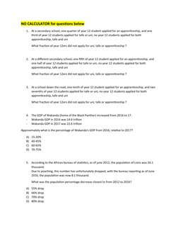 Acer Stat Example Questions ACER Numeracy Test Practice Questions | PDF