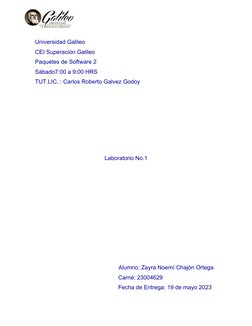 Universidad Galileo 
CEI Superación Galileo
Paquetes de Software 2 
Sábado7:00 a 9:00 HR