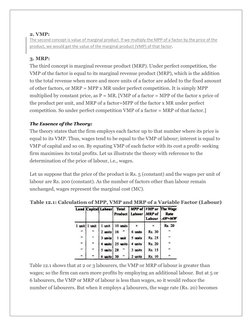 2. VMP: 
The second concept is value of marginal product. If we multiply the MPP of a factor by the price of the 
product, we