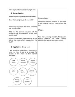Grade 5 Phases of the Moon Lesson Plan | PDF
