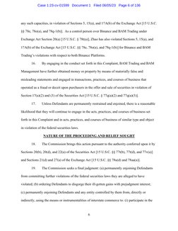 6 
 
any such capacities, in violation of Sections 5, 15(a), and 17A(b) of the Exchange Act [15 U.S.C. 
§§ 78e, 78o(a), and 7