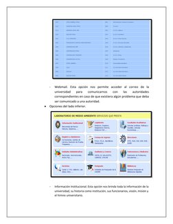 - 
Webmail. Esta opción nos permite acceder al correo de la 
universidad 
para 
comunicarnos 
con 
las 
aut