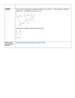 CIERRE 
Se resolverá en plenaria los siguientes ejercicios: Las rectas 
 son paralelas. ¿Podemos 
afirmar que   es paralela a