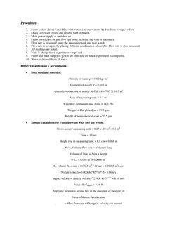 Impact of Water Jet on Vane Forces | PDF | Flow Measurement | Nozzle