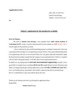 Application Example For Engineering Job Application for Civil Engineer Position | PDF | Engineering