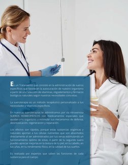 Es un Tratamiento que consiste en la administración de sueros 
especíﬁcos que favorecen la autocuración de nuestro organismo