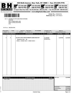 Invoice for Allen & Heath Audio Rack | PDF | Financial Services ...