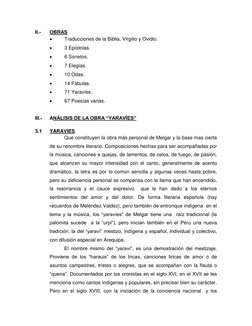 II.- 
OBRAS 
 
Traducciones de la Biblia, Virgilio y Ovidio. 
 
3 Epístolas. 
 
6 Sonetos. 
 
7 Elegías. 
 
10 Odas. 
