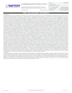 VALUACIÓN DE PROYECTOS VAPROY S.A. DE C.V..
AV, INSURGENTES SUR 1802 INT.SEGUNDO PISO, COLONIA
FLORIDA, ALVARO OBREGON, CIUDA