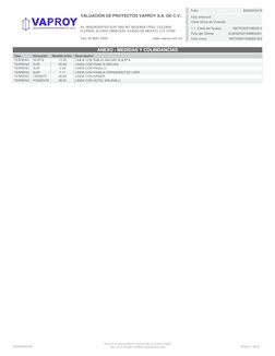 VALUACIÓN DE PROYECTOS VAPROY S.A. DE C.V..
AV, INSURGENTES SUR 1802 INT.SEGUNDO PISO, COLONIA
FLORIDA, ALVARO OBREGON, CIUDA