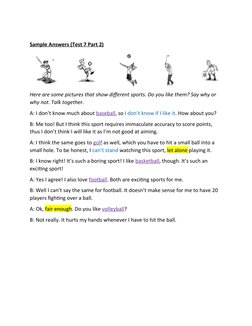 KET Speaking Part 2 Sample Questions | PDF | Language Arts & Discipline