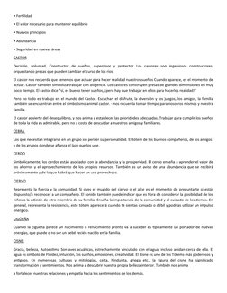 • Fertilidad
• El valor necesario para mantener equilibrio
• Nuevos principios
• Abundancia
• Seguridad en nuevas áreas
CASTO