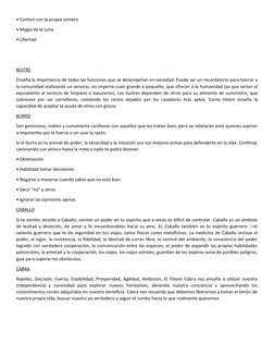 • Confort con la propia sombra
• Magia de la Luna
• Libertad
BUITRE
Enseña la importancia de todas las funciones que se desem