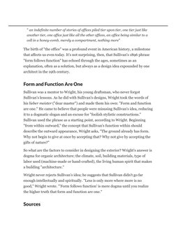 mocked and ultimately rejected what they thought was Sullivan's
dehumanization, which he also expressed in "The Tall Office B