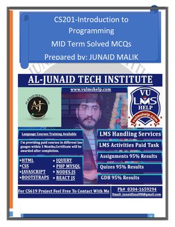 CS201 Midterm MCQs by Junaid Malik | PDF | Pointer (Computer ...