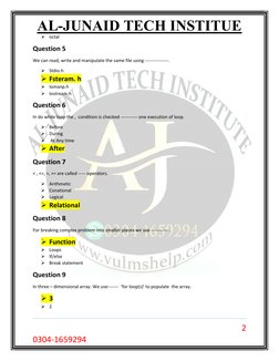 CS201 Midterm MCQs by Junaid Malik | PDF | Pointer (Computer ...