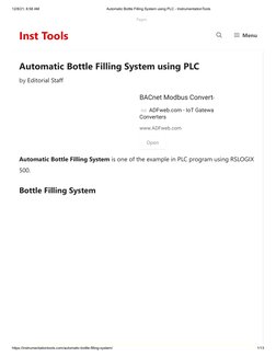 12/8/21, 8:58 AM
Automatic Bottle Filling System using PLC - InstrumentationTools
https://instrumentationtools.com/automatic-