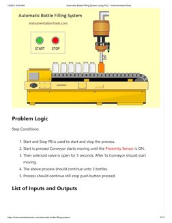 12/8/21, 8:58 AM
Automatic Bottle Filling System using PLC - InstrumentationTools
https://instrumentationtools.com/automatic-
