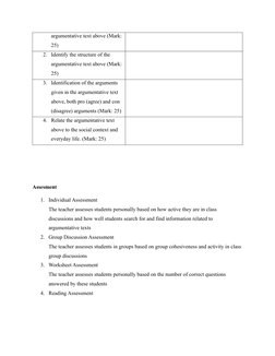 argumentative text above (Mark:
25)
2. Identify the structure of the 
argumentative text above (Mark:
25)
3. Identification o