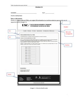 Taller de aplicaciones para internet
1
Header
PRUEBA N°3
NOMBRE: