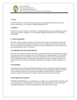 3
UCB “San Pablo”
Sede Regional Santa Cruz
Carrera Ingeniería Industrial
IND-230 Investigación de Mercados y Comercialización
