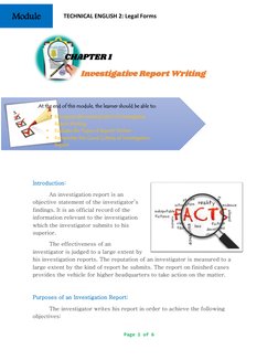 Essentials of Investigative Report Writing | PDF | Prosecutor | Information