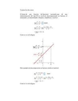 Veamos los dos casos:
El límite de  una  fracción  de funciones  racionales que  dé  una
indeterminación del tipo 0/0 se reso
