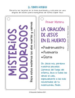 EL SANTO ROSARIO
© Educando Católicos 2021
Recorta las tarjetas en la línea punteada y colócalas en una
argolla de llavero pa