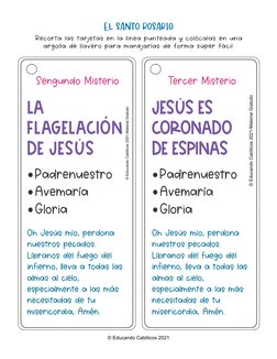 EL SANTO ROSARIO
© Educando Católicos 2021
Recorta las tarjetas en la línea punteada y colócalas en una
argolla de llavero pa