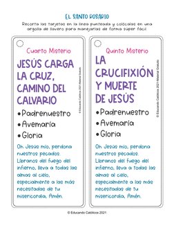 EL SANTO ROSARIO
© Educando Católicos 2021
Recorta las tarjetas en la línea punteada y colócalas en una
argolla de llavero pa