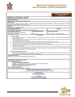 Manual de Trámites y Servicios 
Dirección de Ingresos - Unidad Técnica de Ingresos 
 
 
 
 
 
 
 
FECHA DE REVISIÓN 
ENERO/20