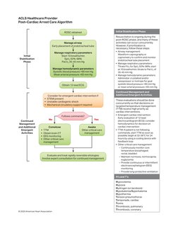 ROSC obtained
Obtain 12-lead ECG
Manage airway
Early placement of endotracheal tube
Manage respiratory parameters
Start 10 br