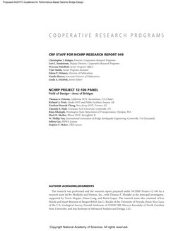 Proposed AASHTO Guidelines for Performance-Based Seismic Bridge Design (http://nap.nationalacademies.org/25913)
Copyright Nat
