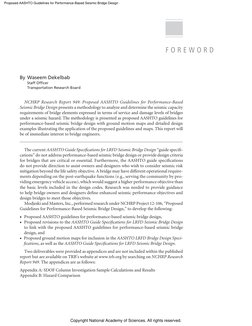 Proposed AASHTO Guidelines for Performance-Based Seismic Bridge Design (http://nap.nationalacademies.org/25913)
Copyright Nat