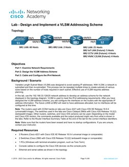 VLSM Addressing Scheme Lab Guide | PDF | Computer Network | Ip Address