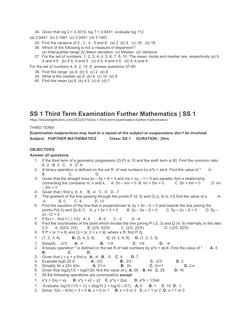 SS1 Third Term Further Mathematics Exam | PDF | Equations | Mean