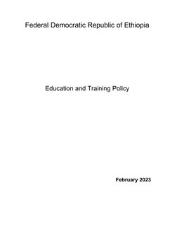 Ethiopia's 2023 Education Policy Overview | PDF | Vocational Education ...