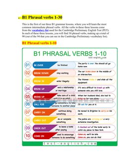 B1 Phrasal Verbs: 1-90 Guide | PDF