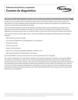 © 2008, 2010 National Restaurant Association Educational Foundation. Todos los derechos reservados. ServSafe y el logotipo de