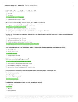 Exámenes de práctica y respuestas  Examen de diagnóstico
3
© 2008, 2010 National Restaurant Association Educational Foundatio
