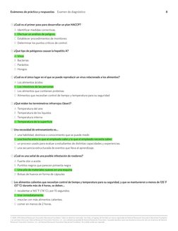 Exámenes de práctica y respuestas  Examen de diagnóstico
8
© 2008, 2010 National Restaurant Association Educational Foundatio