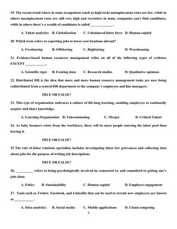 CHRA Exam Sample Questions and Drills | PDF | Human Resource Management ...