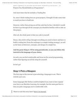 7/22/21, 8:37 PM
A Step-By-Step Guide To Building a Trading Bot In Any Programming Language | by Yakko Majuri | Noteworthy -