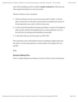 7/22/21, 8:37 PM
A Step-By-Step Guide To Building a Trading Bot In Any Programming Language | by Yakko Majuri | Noteworthy -