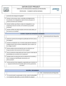 GATUN CCGT PROJECT
   CHECK LIST DE VERIFICACIÓN DE MEDIDAS DE PREVENCIÓN, 
PROTECCIÓN    Y COMBATE CONTRA INCENDIO
suministr