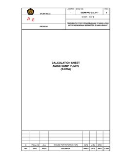 JOB NO.
REV.
-
0
DITJEN MIGAS
SHEET :  1 OF 2
PROCESS
ESDM-PRO-CAL-017
DOC. NO.
FEASIBILITY STUDY PENGEBANGAN STASIUN LCNG 
U
