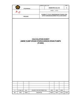 JOB NO.
REV.
-
0
ESDM-PRO-CAL-018
DOC. NO.
SHEET :  1 OF 2
PROCESS
FEASIBILITY STUDY PENGEBANGAN STASIUN LCNG 
UNTUK KENDARAA
