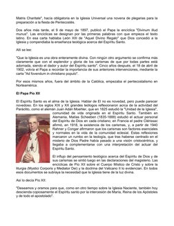 Matris Charitate", hacía obligatoria en la Iglesia Universal una novena de plegarias para la
preparación a la fiesta de Pente